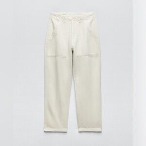 Zara ecru workwear pants - size M